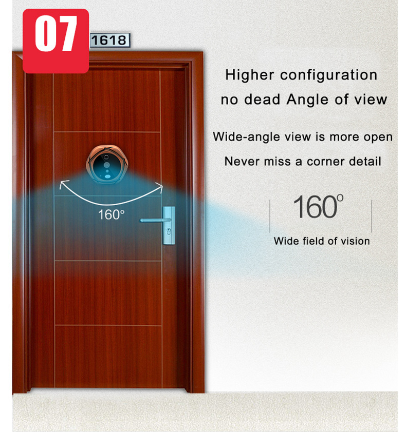 SY708G11 720P 7 Inch Video Door Peephole Camera Doorbell Intercom Kit 1-Camera 1-Monitor - Gold US Plug