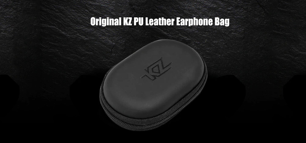 KZ PU Leather Earphone Bag Earbuds Storage Box - Black