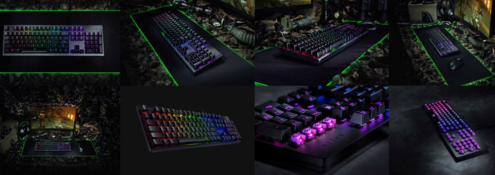 [HK Stock]Razer Huntsman Wired Gaming Keyboard RGB Backlight Opto-Mechanical Switches Key Stabilizer Bar - Black