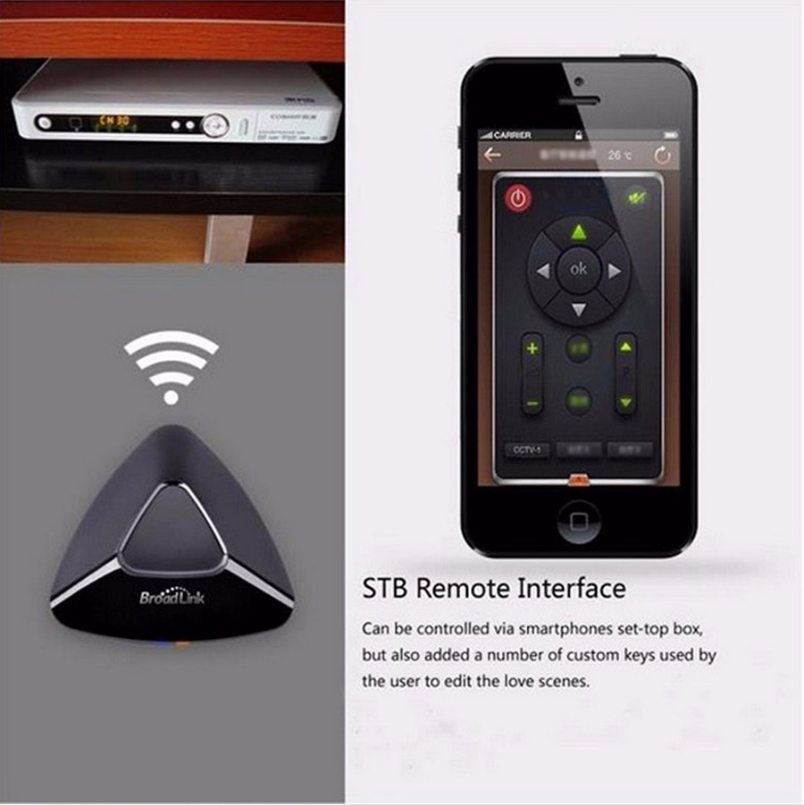 Broadlink RM Pro Smart Intelligent WIFI/IR/RF Remote Controll Center System for iPhone Android Device - Black