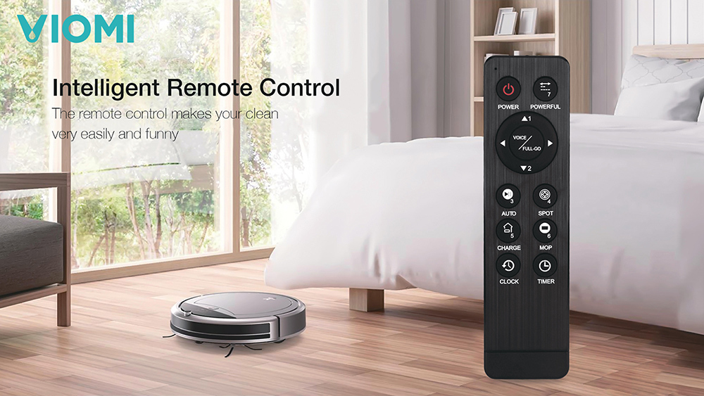 [International Version] Xiaomi Viomi Robot Vacuum Cleaner 1100Pa Suction Autonomous Path Planning Remote Control Clever Planning a Route - Gray