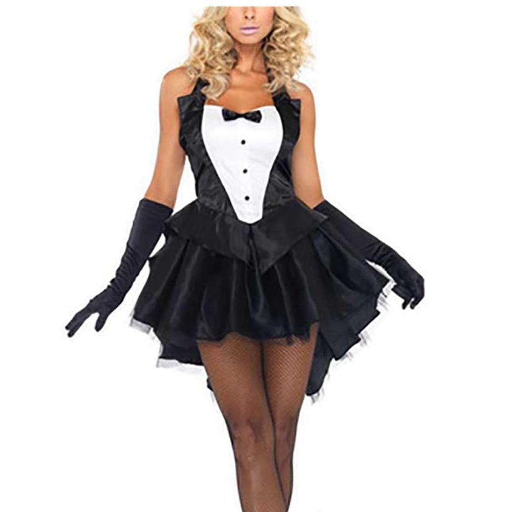 Women Bunny Outfit Costumes Rabbit Costume Halloween Cosplay Stage Costume Party Dress Size L- Black