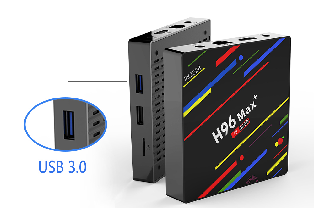 H96 MAX+ Android 8.1 RK3328 KODI 17.6 4GB/32GB 4K TV BOX Support YouTube Netflix WiFi LAN USB3.0