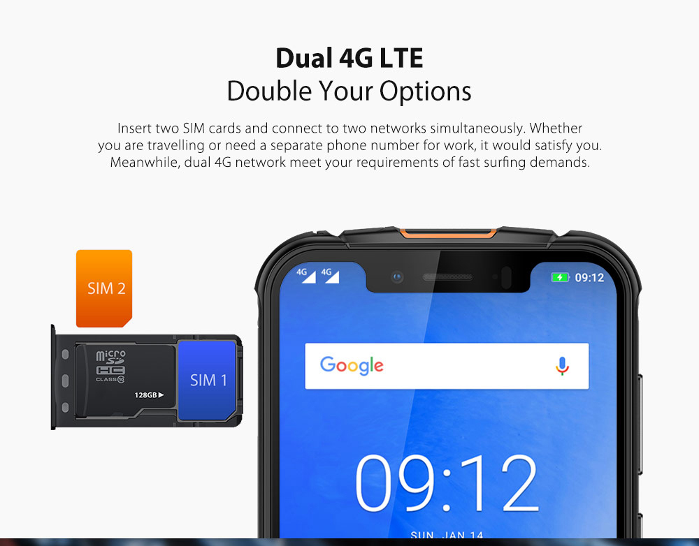 [HK Stock]Ulefone Armor 5 5.85 Inch 4G LTE Smartphone MT6763 4GB 64GB 16.0MP+5.0MP Dual Rear Cameras Android 8.1 IP68 Wireless Charging 5000mAh Type-C NFC - Blue