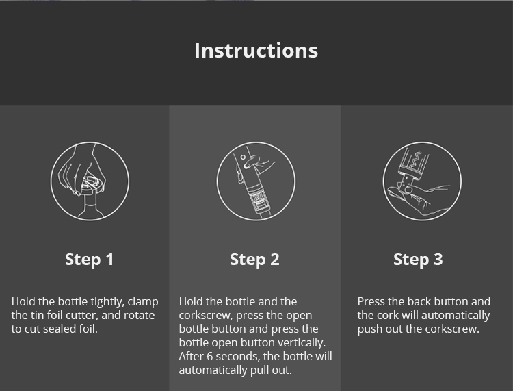 Xiaomi CIRCLE JOY Stainless Steel Electric Corkscrew for Wines Bottle - Silver