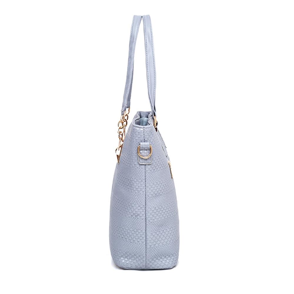 Fashion Tote Purse Satchel Bag PU Leather Women's Handbags CE158 - Blue