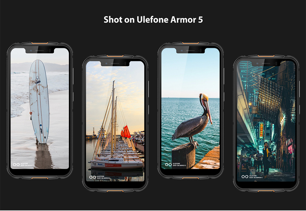 [HK Stock]Ulefone Armor 5 5.85 Inch 4G LTE Smartphone MT6763 4GB 64GB 16.0MP+5.0MP Dual Rear Cameras Android 8.1 IP68 Wireless Charging 5000mAh Type-C NFC - Blue