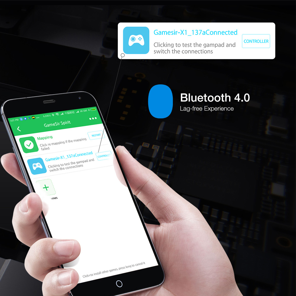 GameSir X1 Bluetooth BattleDock Converter Keyboard and Mouse for FPS Games/RoS/Knives Out/Free Fire -Gold