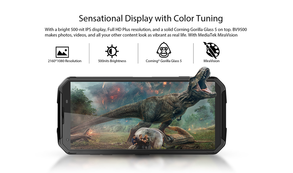 [HK Stock]Blackview BV9500 5.7 Inch 4G LTE Smartphone Helio P23 4GB 64GB Dual 16MP Rear Cameras Android 8.1 Water Resistant IP68 10000mAh Type-C Fast Charge NFC - Green