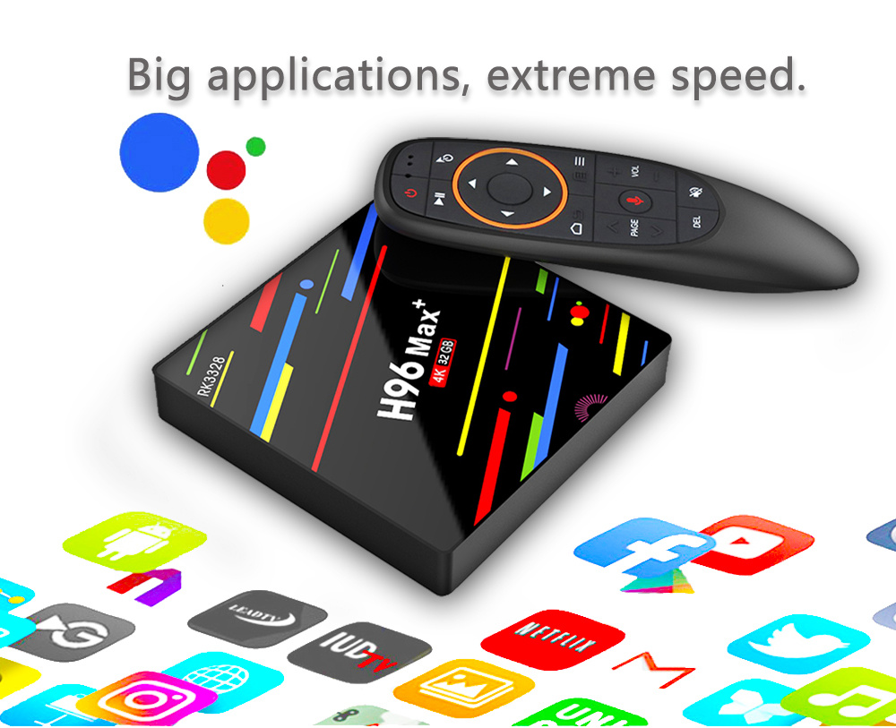 H96 MAX+ Android 8.1 RK3328 KODI 17.6 4GB/32GB 4K TV BOX Support YouTube Netflix WiFi LAN USB3.0