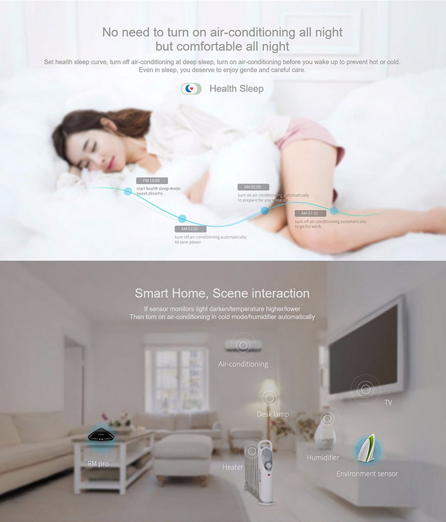 Broadlink RM Pro Smart Intelligent WIFI/IR/RF Remote Controll Center System for iPhone Android Device - Black