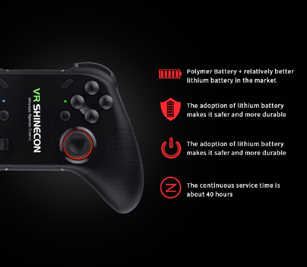 VR SHINECON SC-C08 Bluetooth VR Glasses Gamepad Wireless Handle Controller - Black