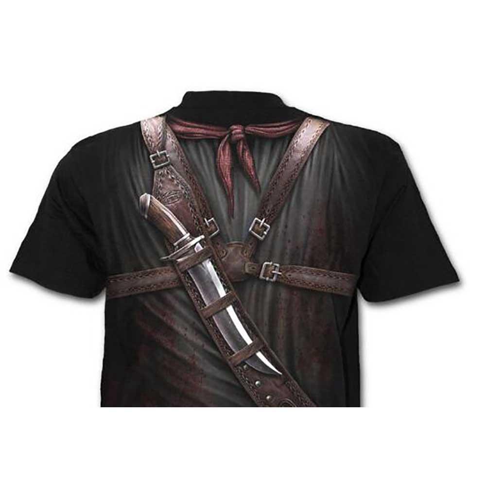3D Printed Military PUBG Firearms Pattern Men's Unisex Short Sleeve Round Collar T-shirt Size 3XL - Black