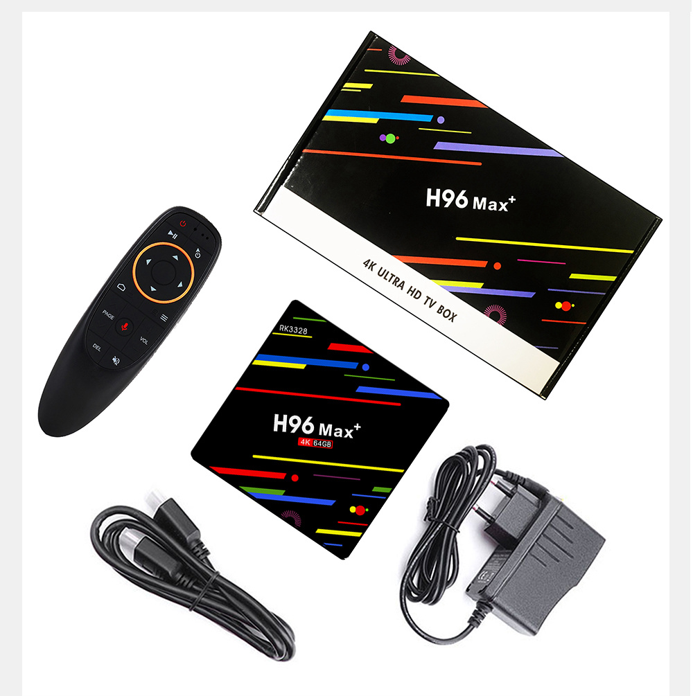 H96 MAX+ Android 8.1 RK3328 KODI 17.6 4GB/64GB 4K TV BOX Support YouTube Netflix Dual Band WiFi LAN USB3.0