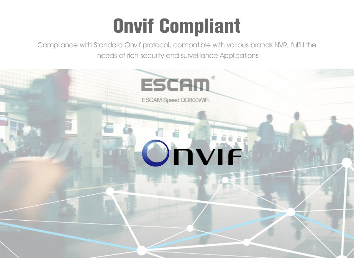 ESCAM Speed QD800WIFI 2MP 1080P WiFi Outdoor IP IR Dome Camera IP66 Onvif P2P Night Vision Camera - White