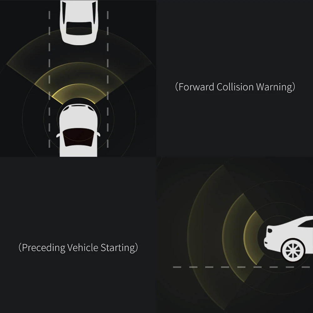 Xiaomi 70mai Smart Rearview Mirror Lite 6.86 Inch IPS Display Car DVR Camera 1080P Video Recorder 140 Degree Wide Angle ADAS Driver Assistance System - Black