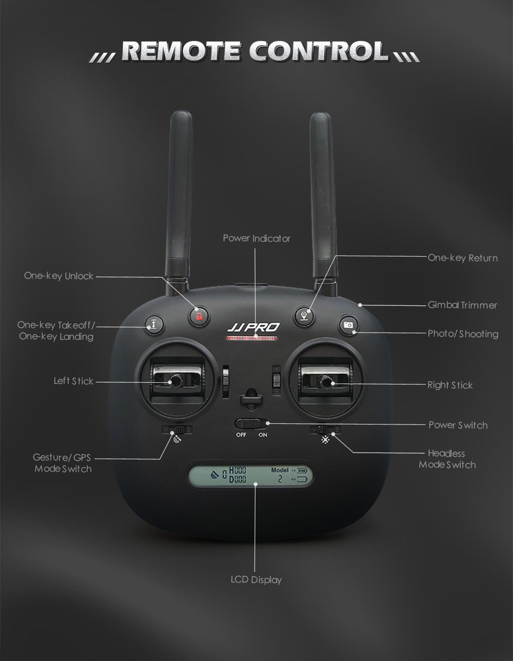 JJRC JJPRO X5 EPIK 5G WIFI 1080P FHD FPV One-Axis Gimble with GPS Follow Me Mode RC Quadcopter RTF - Two Battery