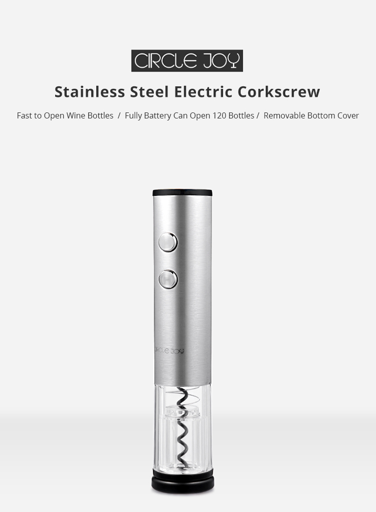 Xiaomi CIRCLE JOY Stainless Steel Electric Corkscrew for Wines Bottle - Silver