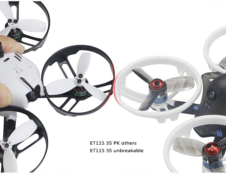 KINGKONG/LDARC ET115 3S FPV Racing Drone F3 FC OSD 12A BLHELI_S 4 In 1 ESC 5.8G 16CH VTX Frsky Receiver - BNF