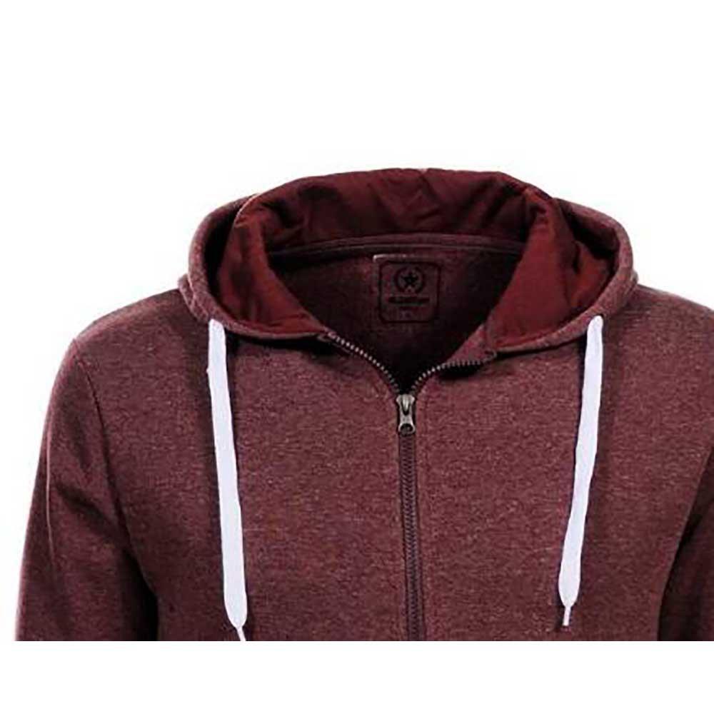 New Men Pullover Winter Warm Collar Cap Zipper Hoodies Tracksuit Fashion Hoodies Size XXL - Burgundy