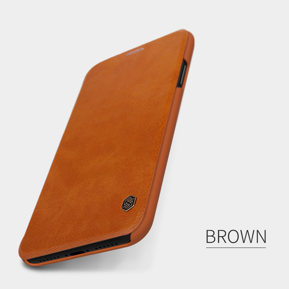 NILLKIN Protective Leather Phone Case for iPhone XR 6.1 Inch Protective Back Cover - Brown