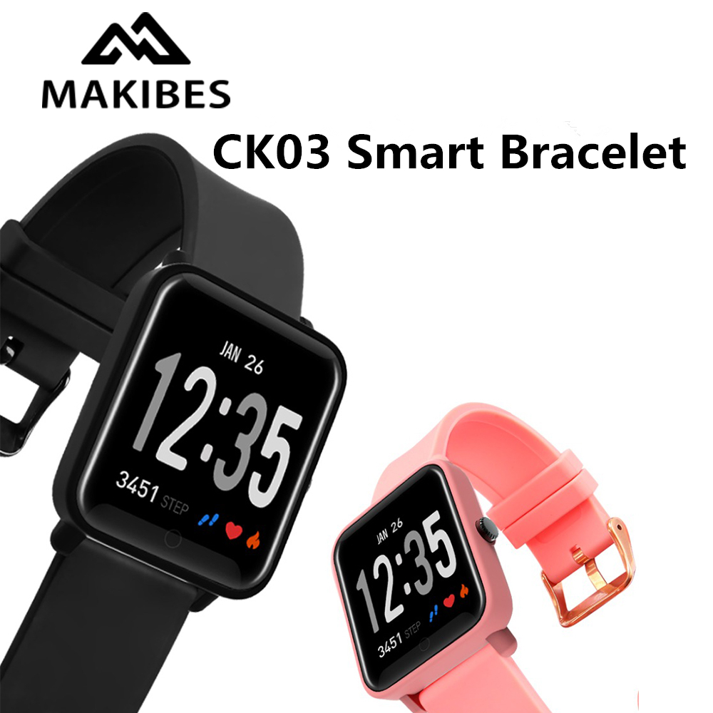 Makibes CK03 Smart Bracelet 1.3 Inch IPS Display IP67 Waterproof Blood Pressure Heart Rate Monitor Fitness Activity Tracker - Black