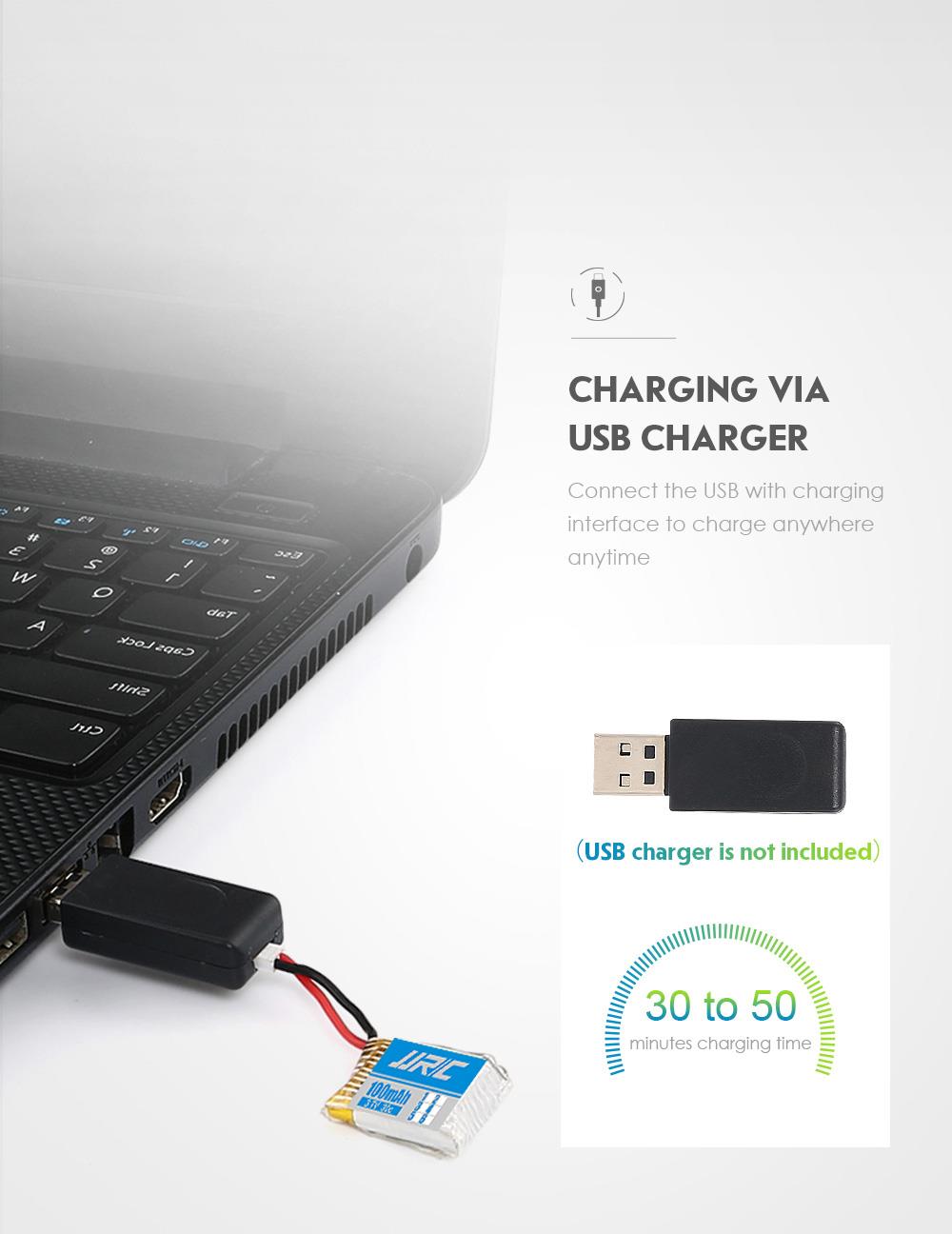 JJRC H48 MINI 2.4G 4CH 6 Axis 3D Flips RC Drone Quadcopter RTF Blue - Two Battery