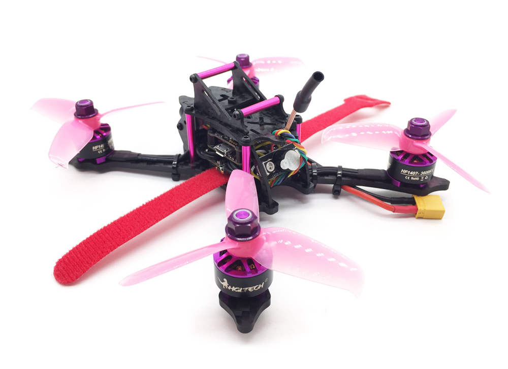 HGLRC XJB-145MM FPV Racing Drone F4 V2 FC OSD 28A 2-4S Blheli_S BB2 4In1 ESC 5.8G 48CH VTX Frsky XM+ Receiver BNF-Purple