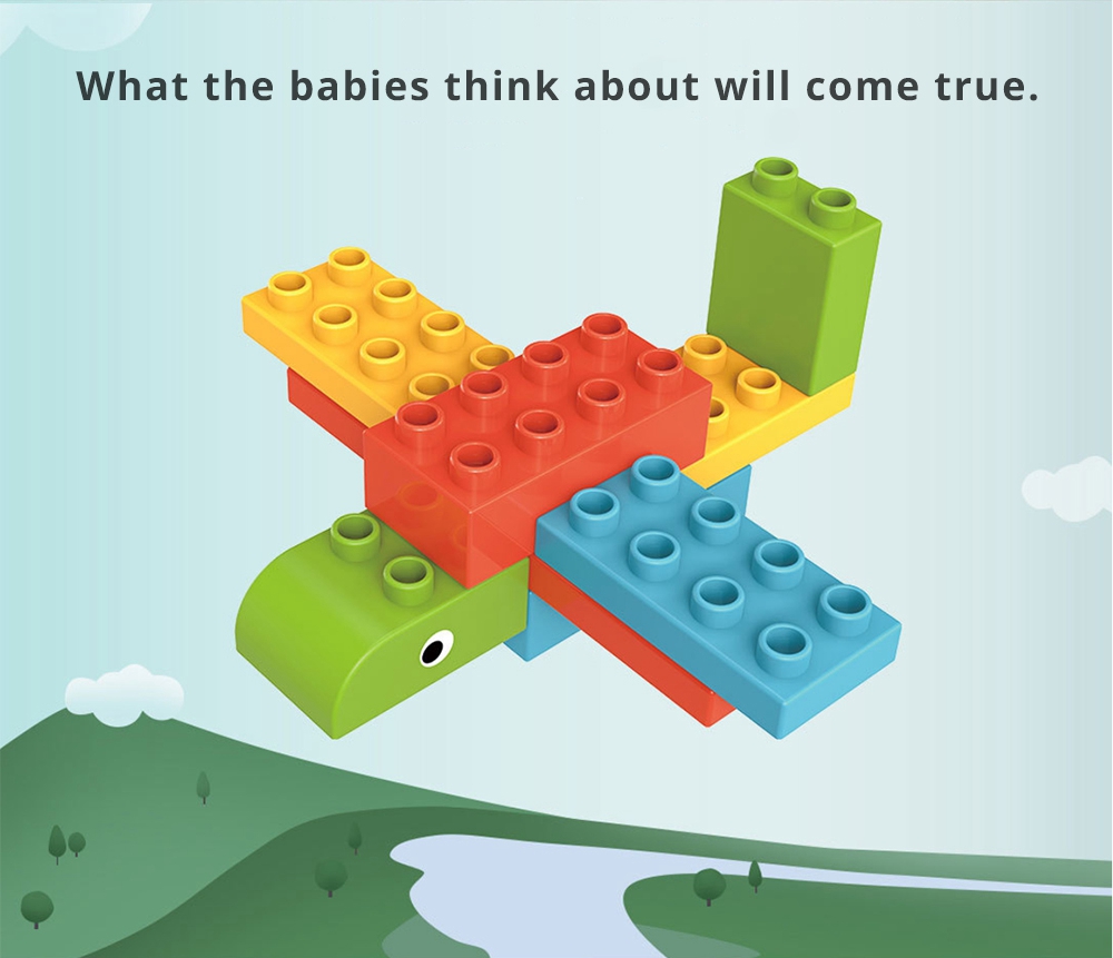 Mitu Large Grain Building Blocks Children Animal Paradise Motivating Imagination - Colorful