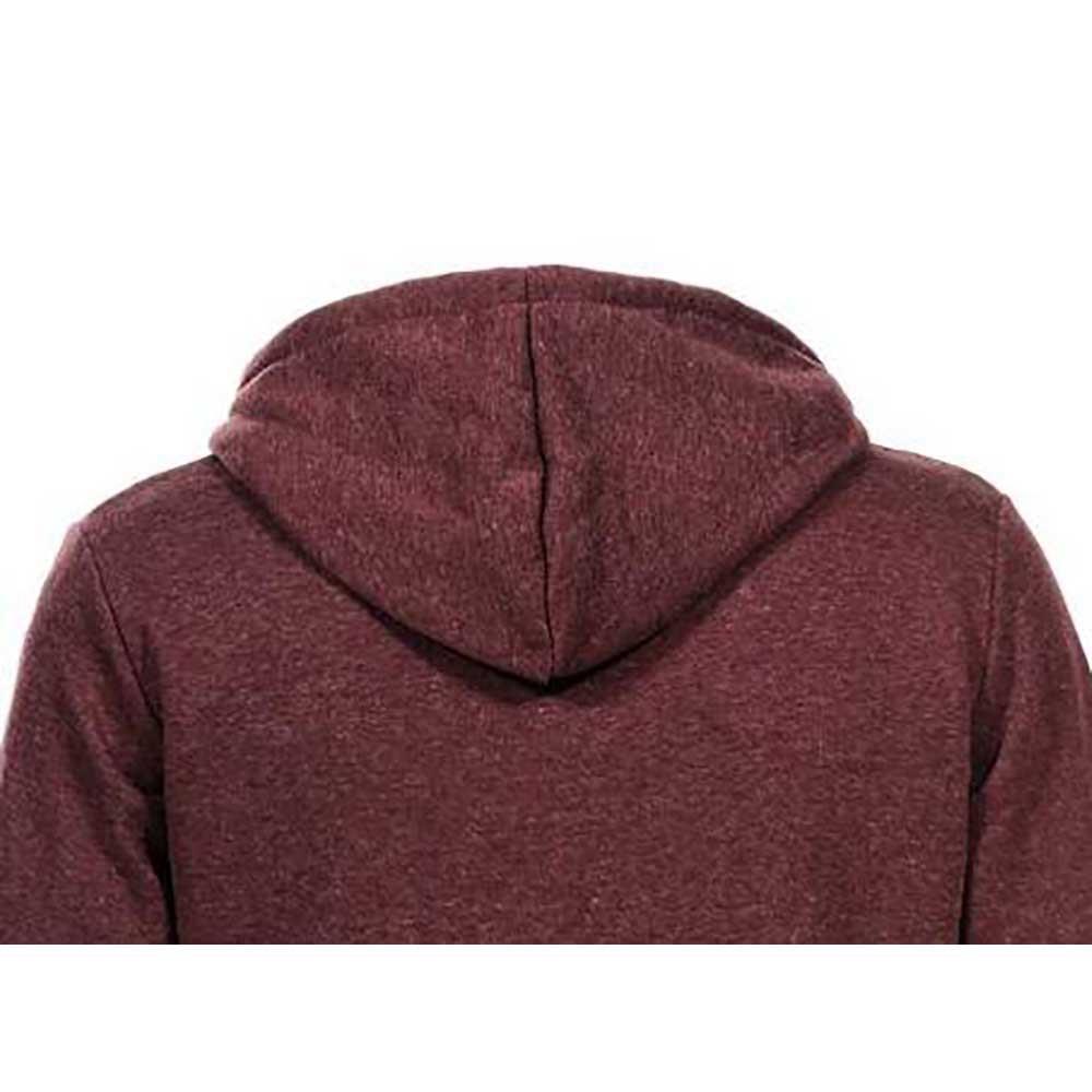 New Men Pullover Winter Warm Collar Cap Zipper Hoodies Tracksuit Fashion Hoodies Size XXL - Burgundy