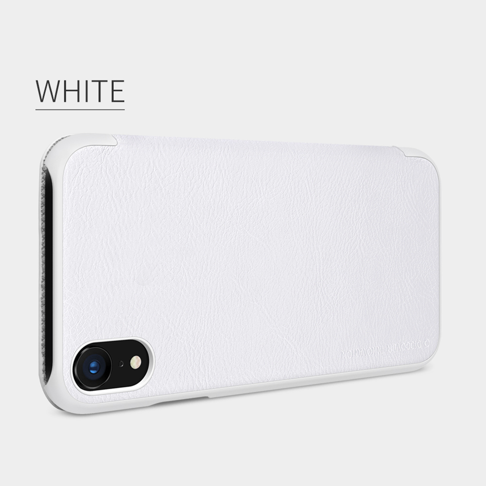NILLKIN Protective Leather Phone Case for iPhone XR 6.1 Inch Protective Back Cover - White