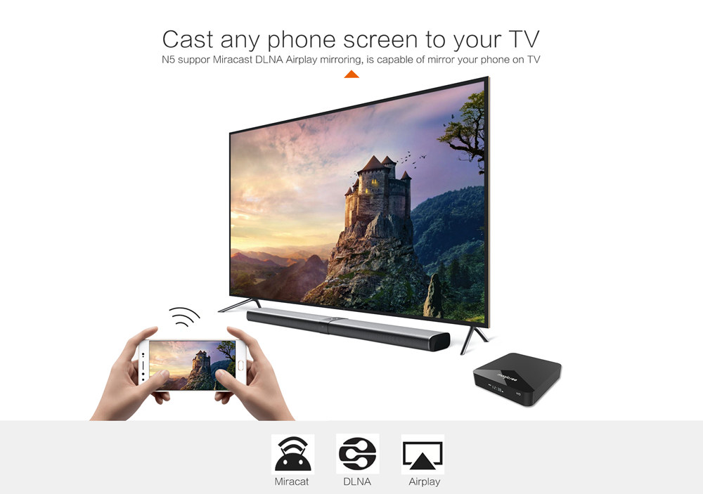 MAGICSEE N5 Android 7.1 Amlogic S905X 2GB/16GB 4K TV Box LED Display AC WIFI Bluetooth LAN