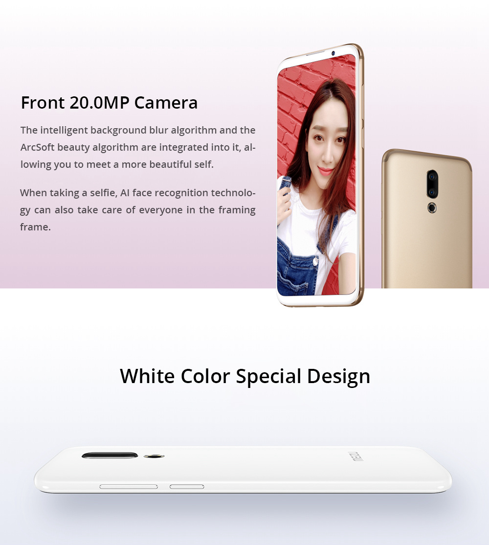 Meizu 16X 6.0 Inch 4G LTE Smartphone Snapdragon 710 6GB 64GB 12.0MP+20.0MP Dual Rear Cameras Android 8.1 In-Display Fingerprint Full Screen - Black