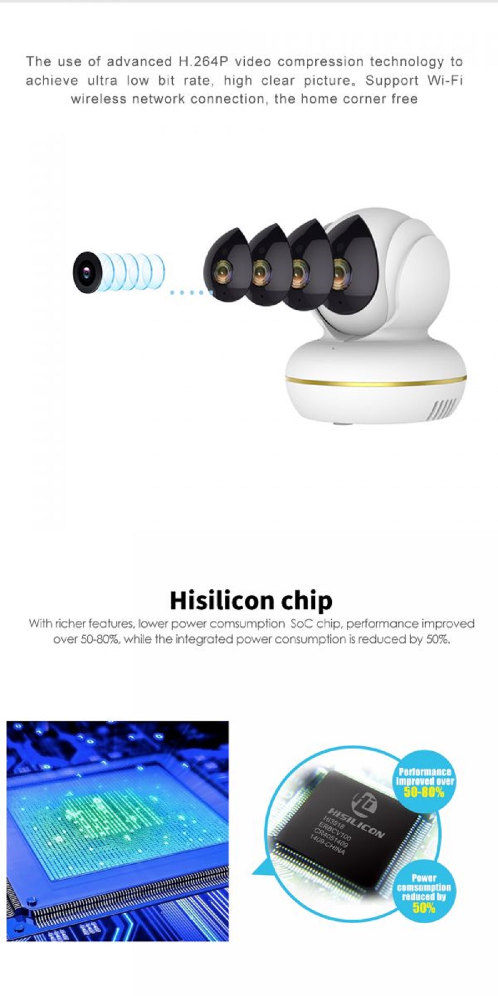 Vstarcam C22S 1080P Wifi IP Camera Infrared Night Vision Monitor Video Two-Way Audio - White EU Plug
