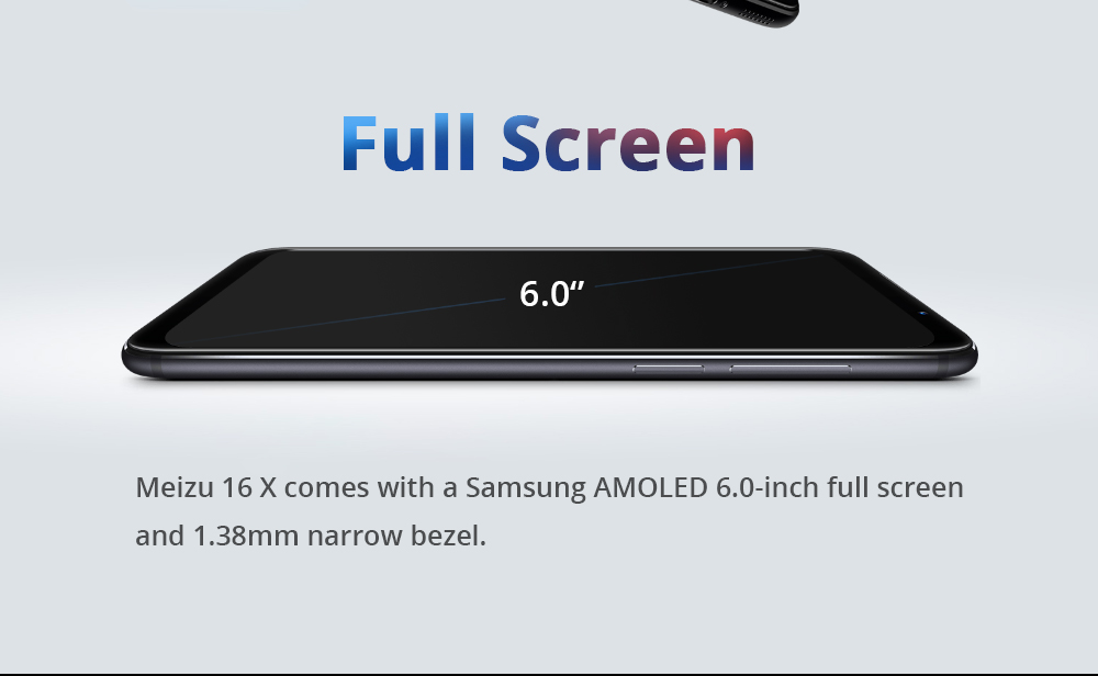 Meizu 16X 6.0 Inch 4G LTE Smartphone Snapdragon 710 6GB 64GB 12.0MP+20.0MP Dual Rear Cameras Android 8.1 In-Display Fingerprint Full Screen - Black