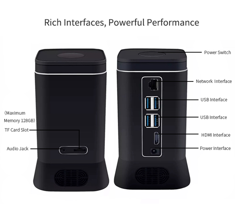 ECDREAM V6B intel Gemini lake N4100 4GB/64GB Mini PC Build-in MIC Speaker 2.0MP Camera AC WIFI Bluetooth Gigabit LAN USB3.0*4