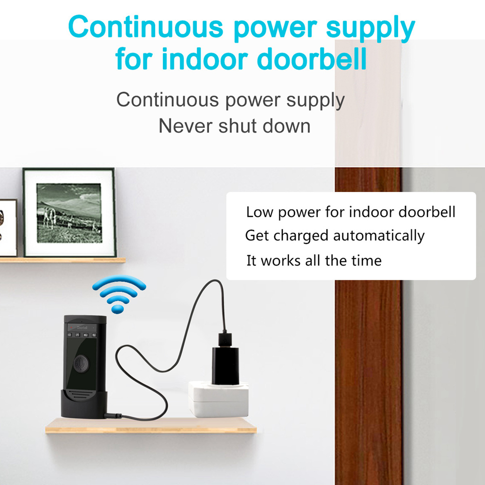 H6S 1v2 Wireless Voice Intercom Doorbell Kit Two-way Mobile Intercom Doorbell Two Indoor - Silver+Black