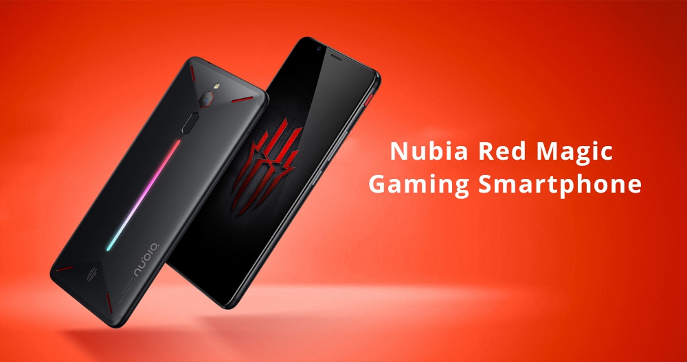 Nubia Red Magic 6.0 Inch FHD Screen 4G LTE Gaming Smartphone Snapdragon 835 6GB 64GB 24.0MP Camera Android 8.1 OS Type-C Touch ID OTG - Black