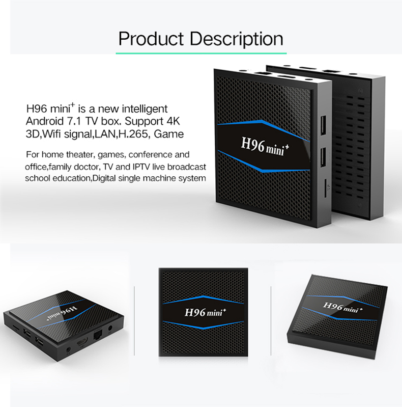 H96 Mini+ Amlogic S905W Android 7.1 KODI 17.6 2GB/16GB 4K TV Box WIFI LAN USB3.0