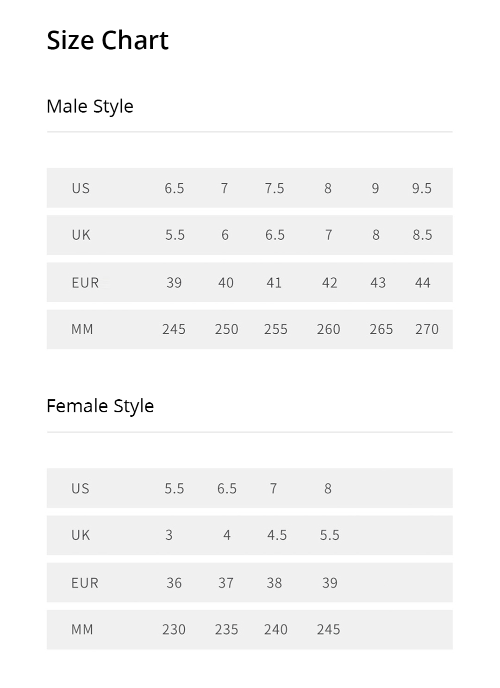 1Pair Xiaomi Uleemark Men Casual Sneakers Gray