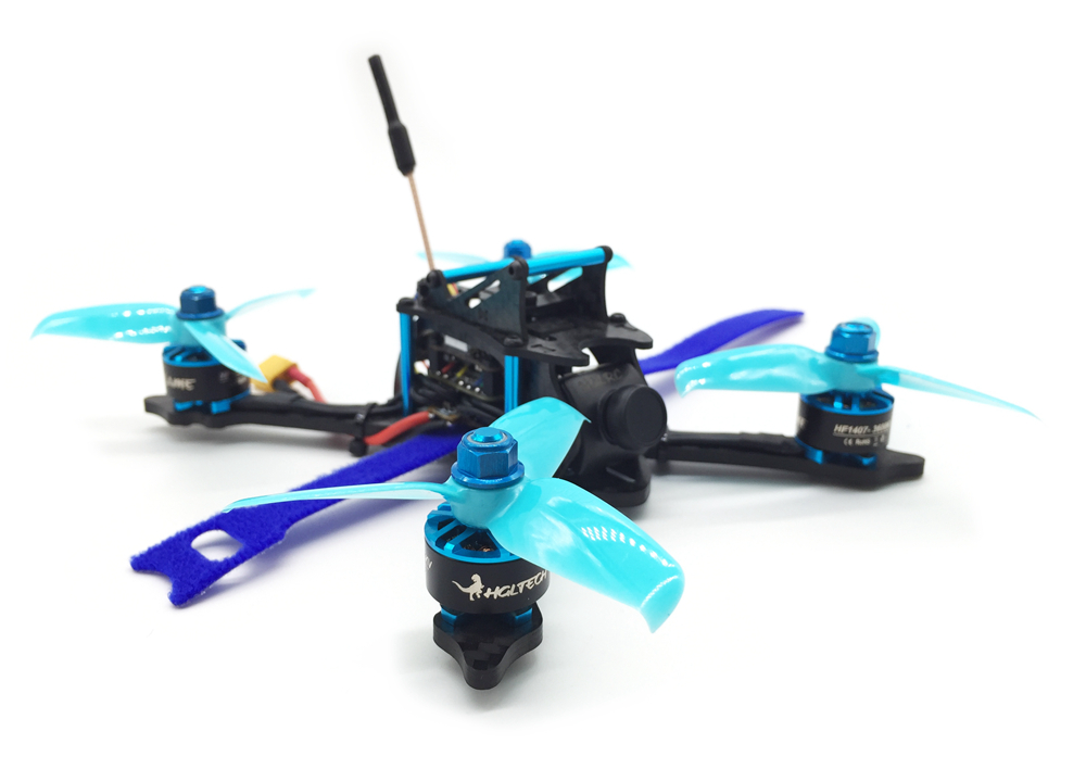 HGLRC XJB-145MM FPV Racing Drone F4 V2 FC OSD 28A 2-4S Blheli_S BB2 4In1 ESC 5.8G 48CH VTX Frsky XM+ Receiver BNF - Blue