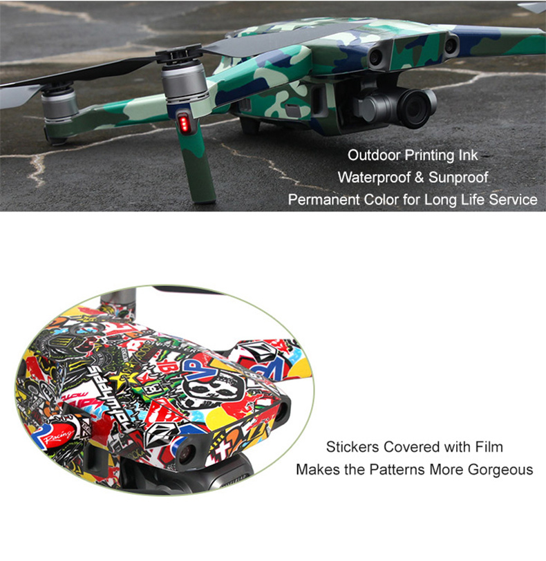 Sunnylife PVC Stickers for DJI Mavic 2 Pro/Zoom RC Drone - Flame Skull