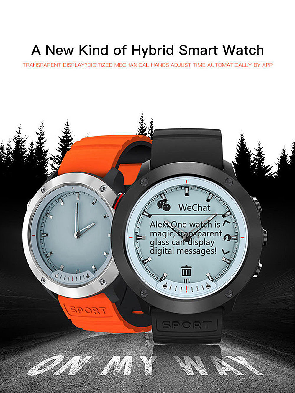 Makibes M5 Sports Smart Watch 5ATM Water Resistant Heart Rate Monitor Transparent Screen Luminous Dial TPU Strap - Gray