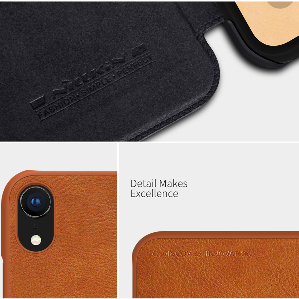NILLKIN Protective Leather Phone Case for iPhone XR 6.1 Inch Protective Back Cover - Brown