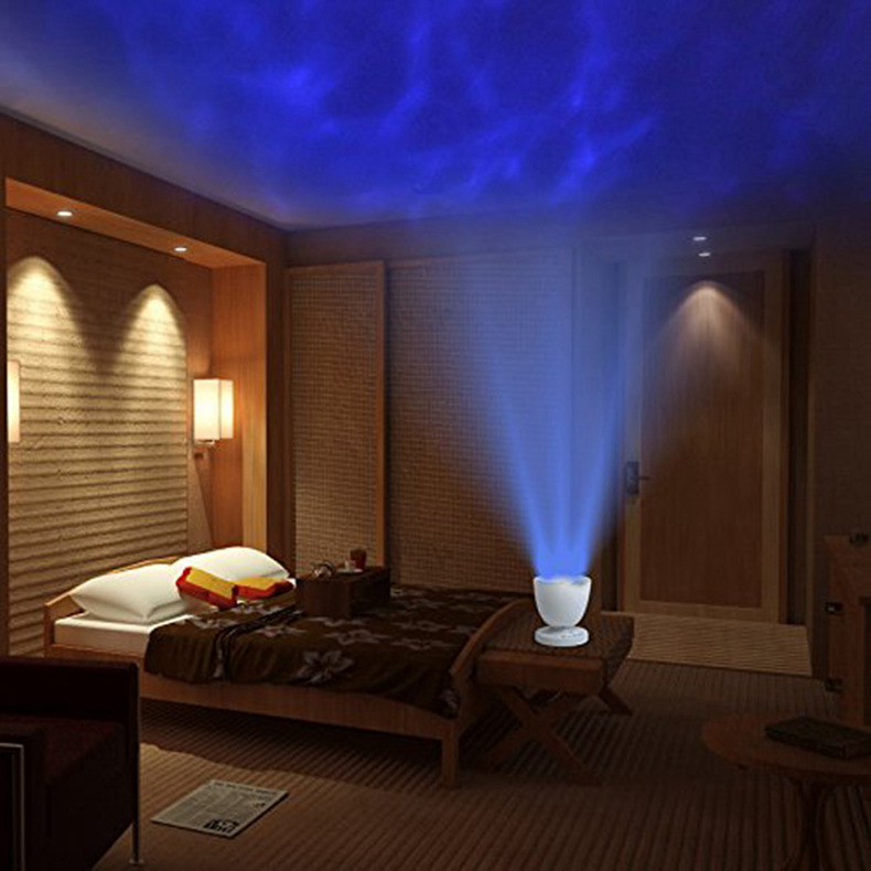 Aurora Master Night Light Ocean Wave Projector Music Player Speaker LED Night Light Colorful Sky Starry - White