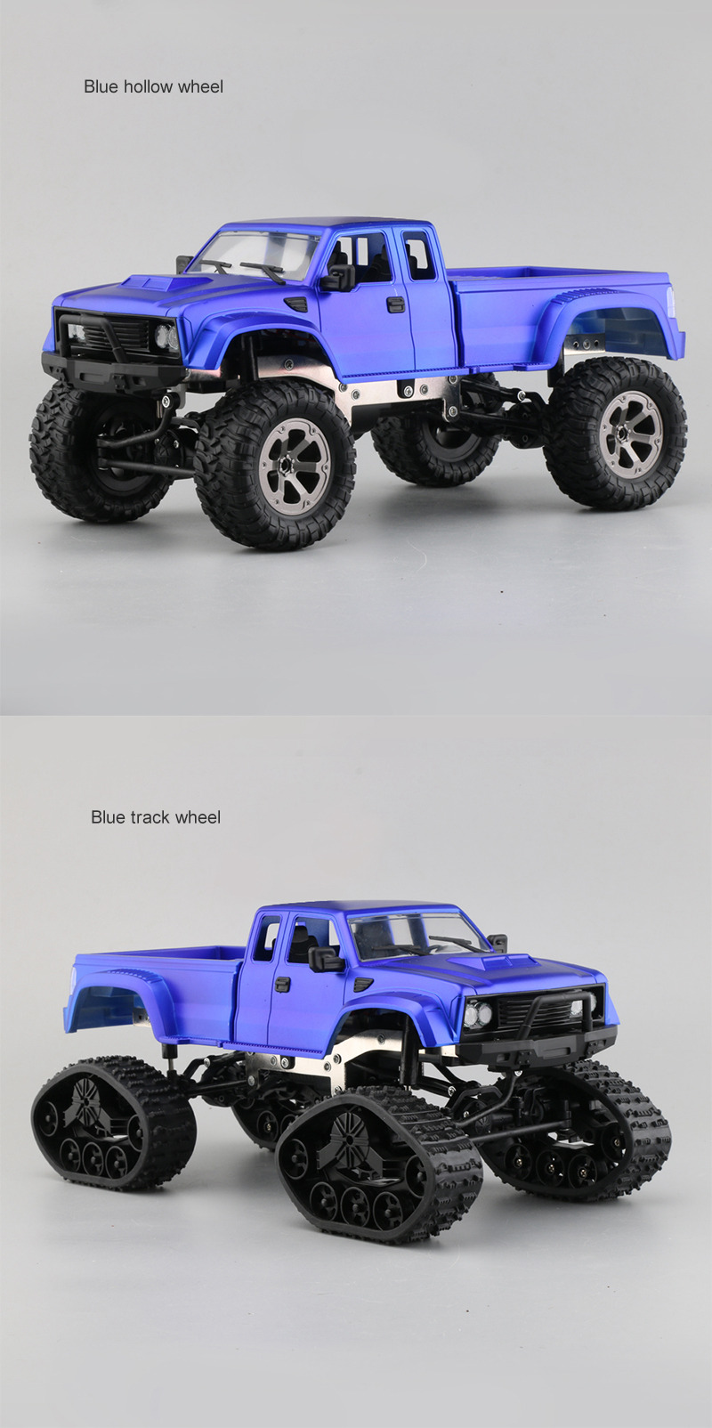 JDRC JD002A 2.4G 1:12 4WD Brushed Off-road Military Truck RC Car with LED Light RTR - Blue