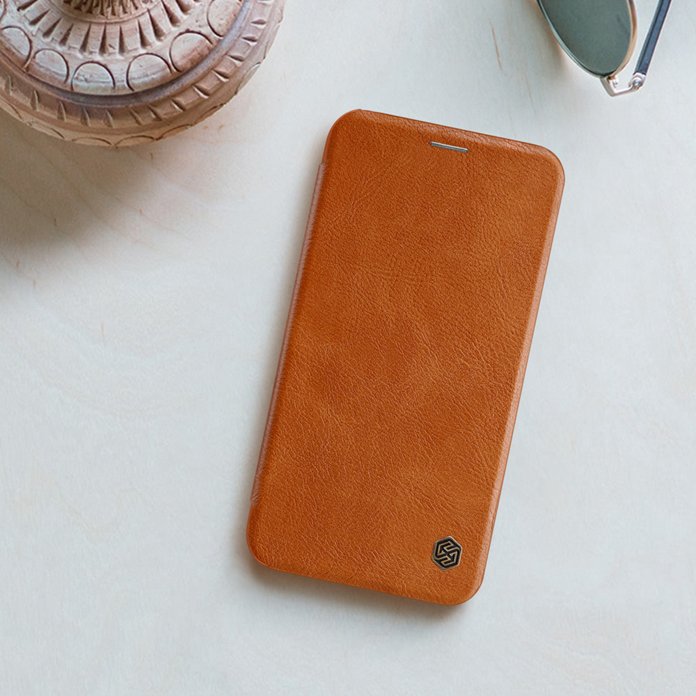 NILLKIN Protective Leather Phone Case for iPhone XR 6.1 Inch Protective Back Cover - Brown