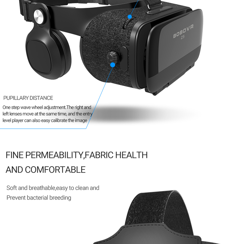 BOBOVR Z5 Youth Version 3D Virtual Reality Glasses FOV120 Degrees Support iOS/Android - Black