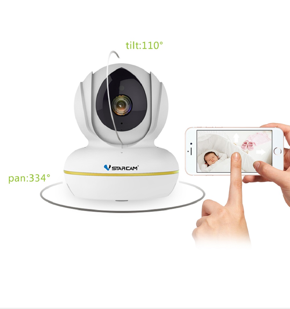 Vstarcam C22S 1080P Wifi IP Camera Infrared Night Vision Monitor Video Two-Way Audio - White EU Plug