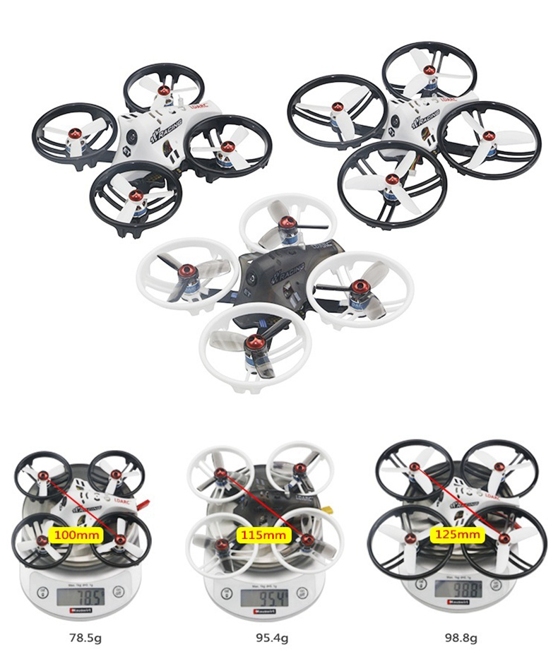 KINGKONG/LDARC ET115 3S FPV Racing Drone F3 FC OSD 12A BLHELI_S 4 In 1 ESC 5.8G 16CH VTX - PNP